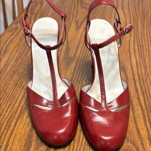 Bandolino Red Women's T-Strap Heels